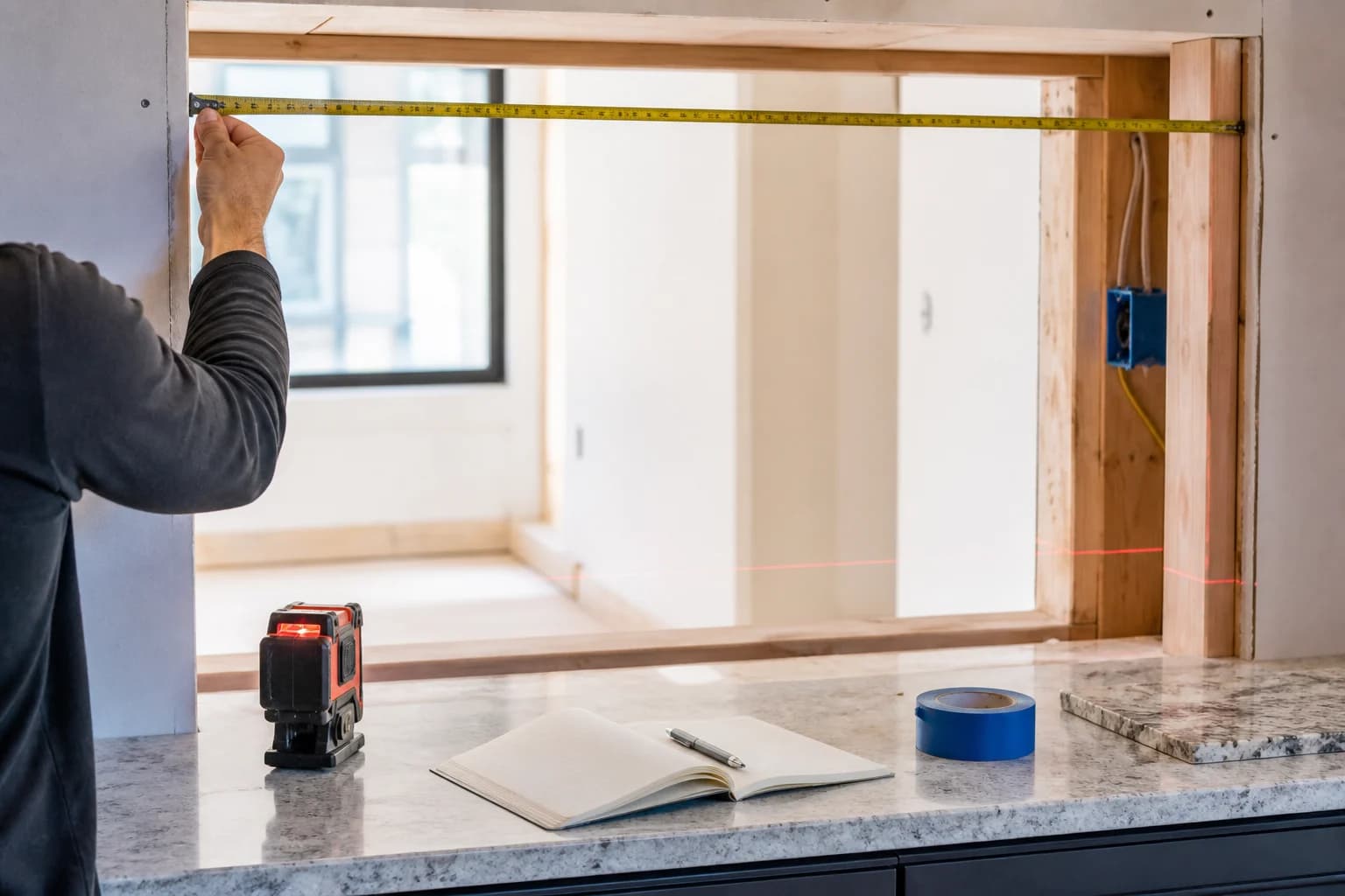 How to Measure for a Pass-Through Window illustrated with a custom pass-through window project